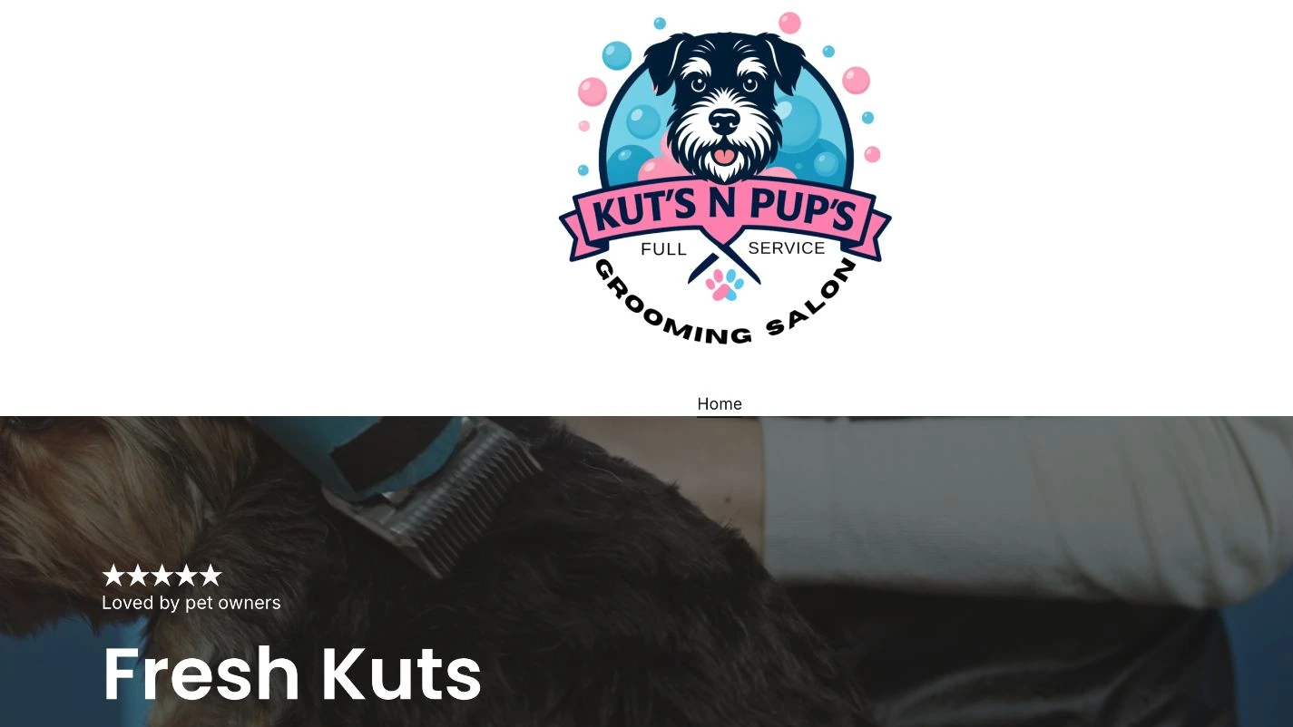 Preview of the live Kut’s N Pup’s grooming website